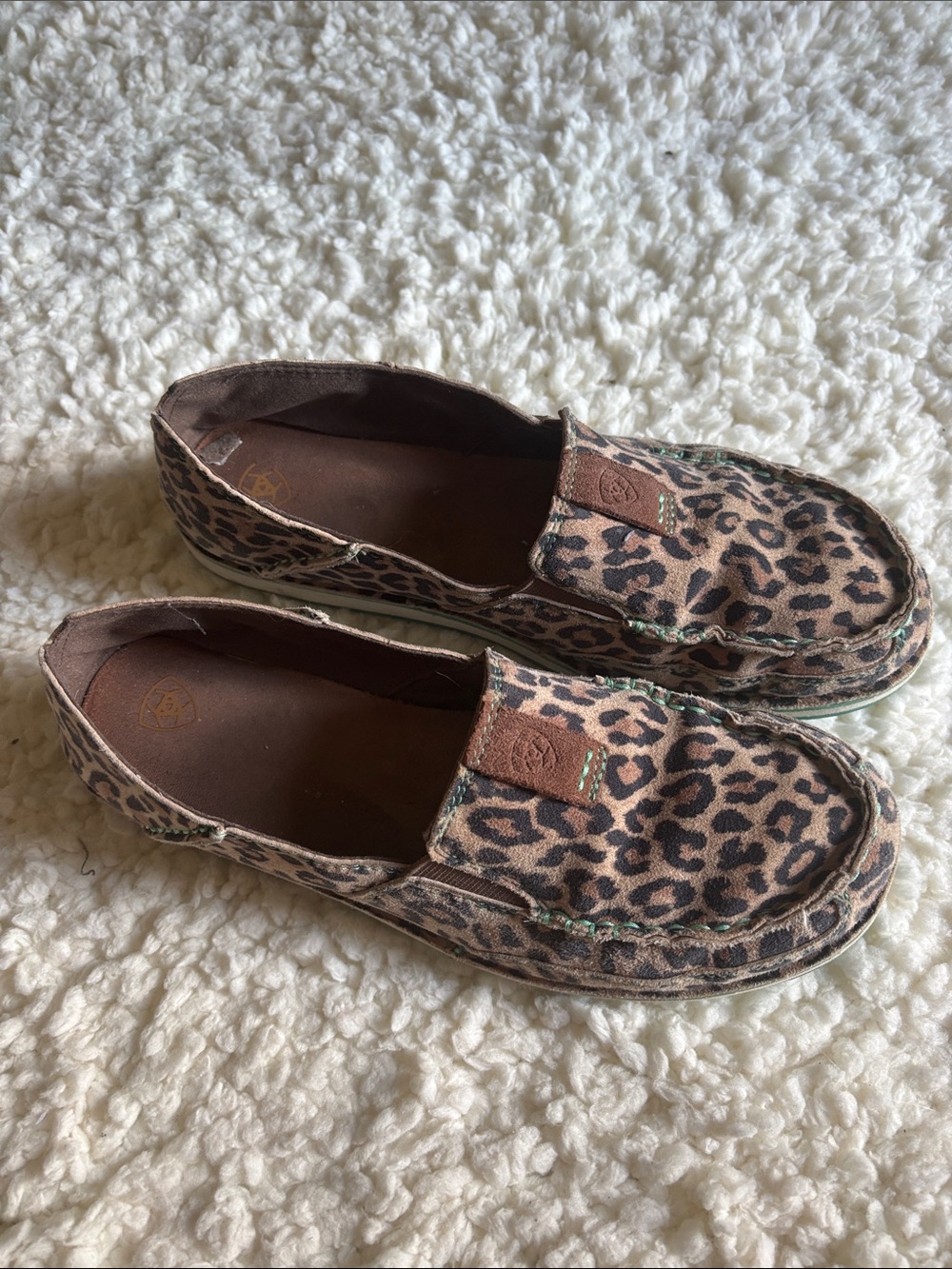 Ariat Womens Leopard Print Slip-On Shoes - Brown
